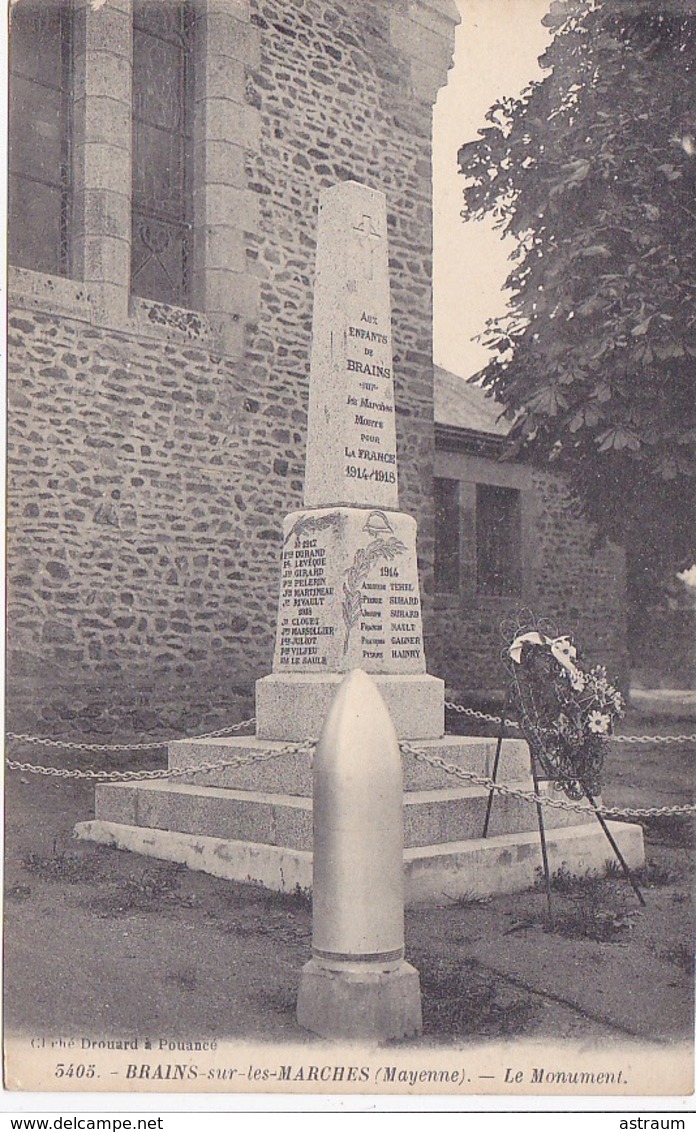 Cpa-53-brain Sur Les Marches--monument Aux Morts 14/18-edi Drouard N°5405 - Other & Unclassified