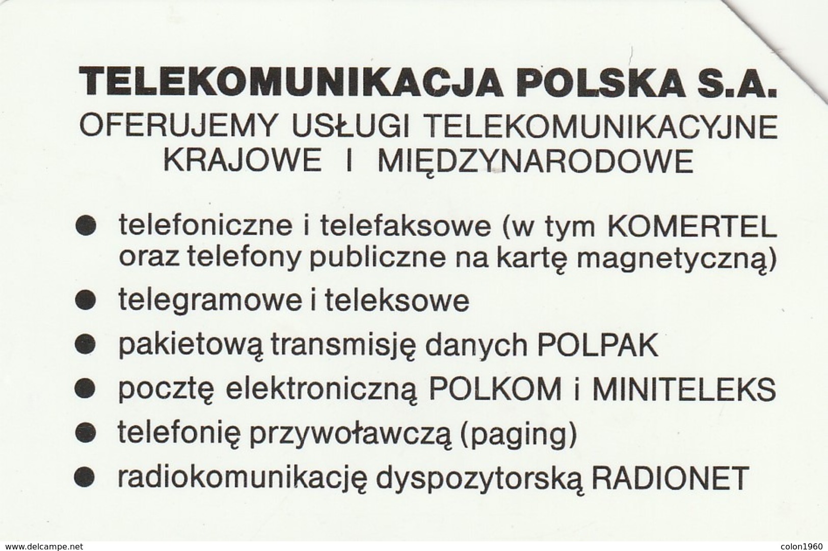 POLONIA. 18. We Offer Our Services. 50U. 1992. (227) - Polonia