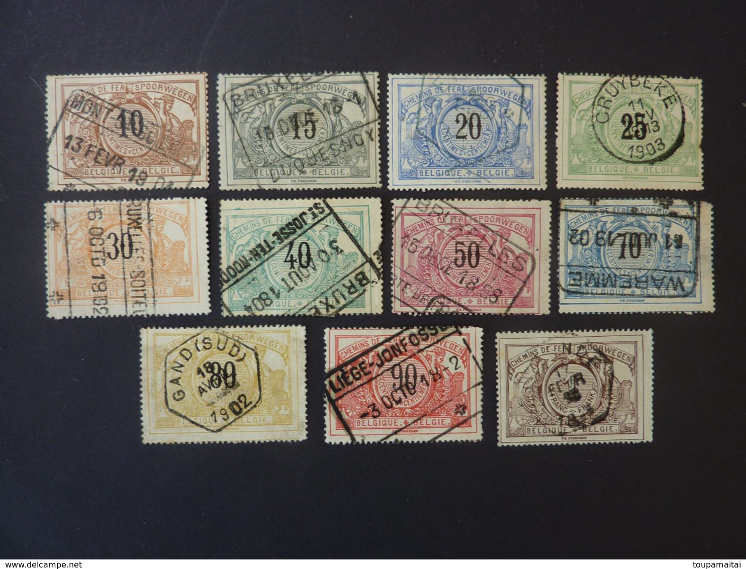 BELGIQUE, TIMBRES COLIS POSTAUX, Année 1895-1902, YT N° 15 à 26 Oblitérés, Sans Le 22 (cote 24 EUR) - Sonstige & Ohne Zuordnung