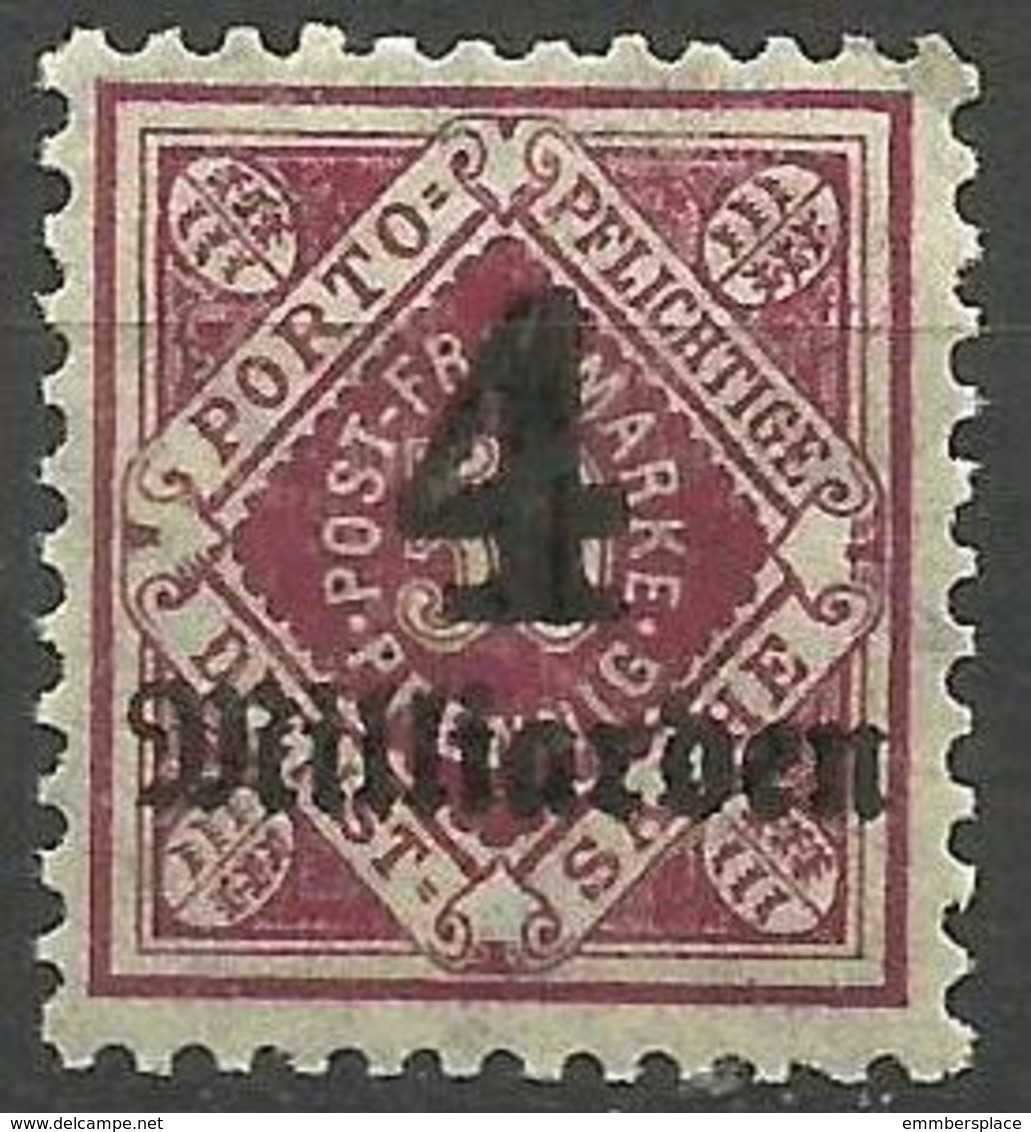 Wurttemberg - 1923 Municipal 4md /50pf  MH*  SG M293 - Other & Unclassified