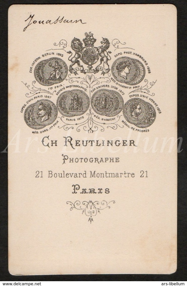 Photo-carte De Visite / CDV / Actrice / Actress / Jonassain / Actrice Française / Photographer / Reutlinger - Antiche (ante 1900)