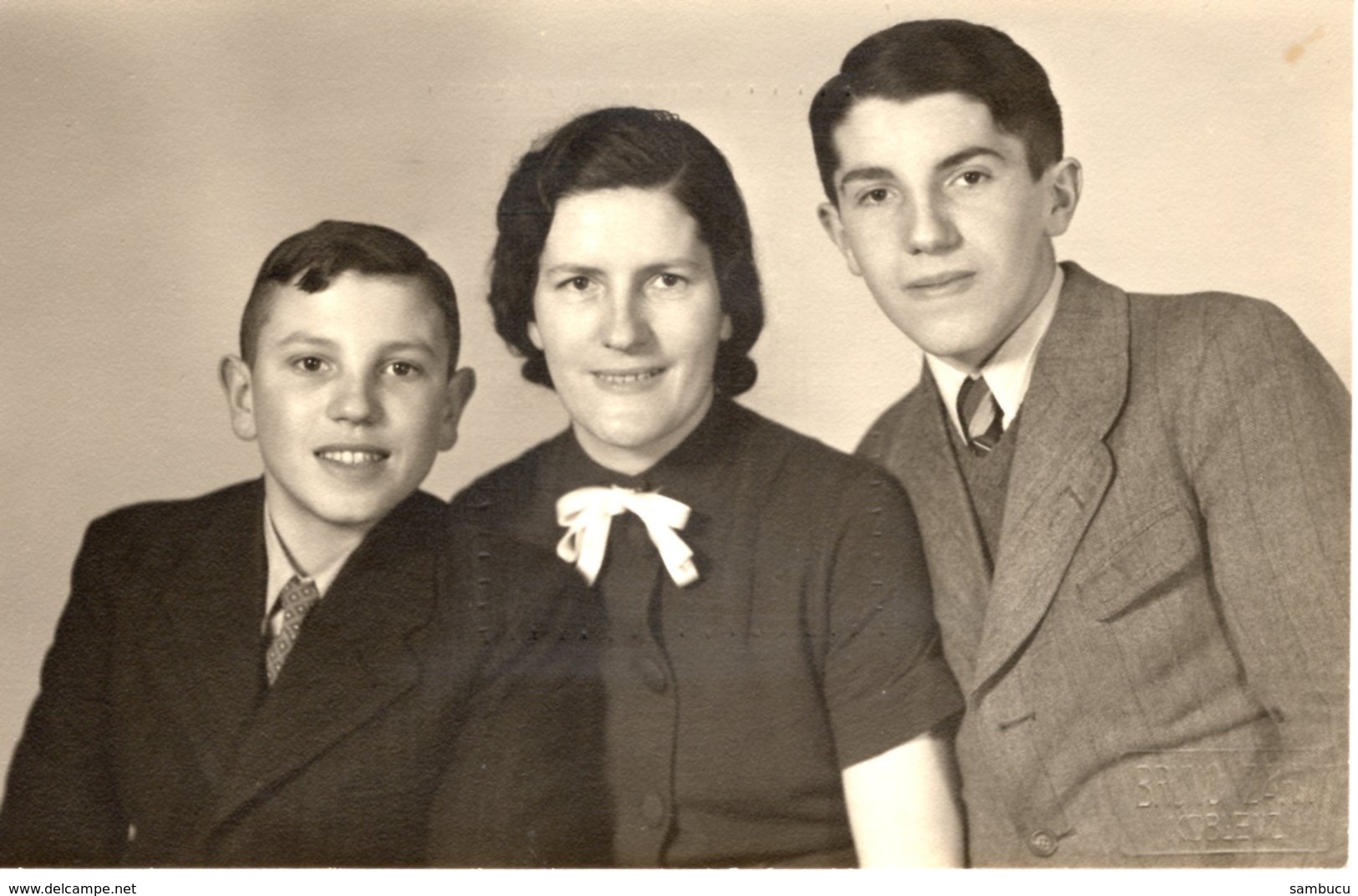 Familienfoto - Mutter Mit 2 Söhnen In Koblenz 1940 - Fotografie