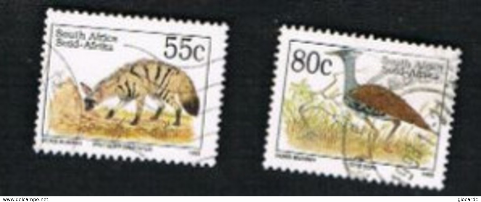 SUD AFRICA (SOUTH AFRICA) - SG 810.815 - 1993   ENDANGERED ANIMALS (NAME IN LATIN LANGUAGE)  - USED - Usati