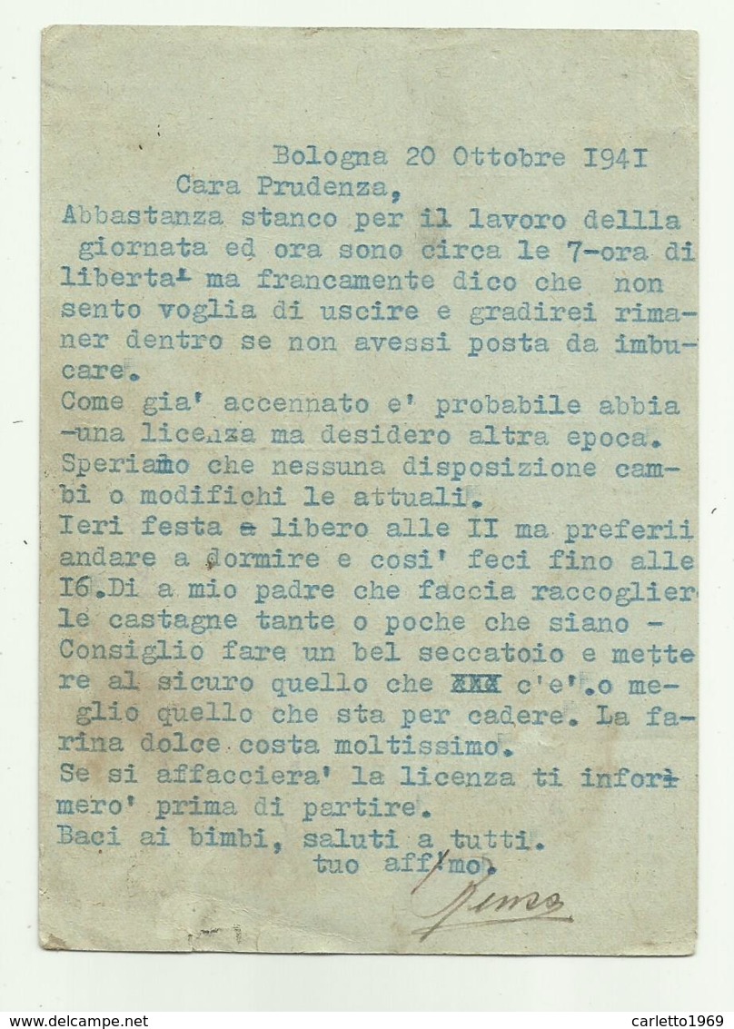 CARTOLINA FORZE ARMATE 6 REGGIMENTO GENIO COMANDO DA BOLOGNA A STAZZEMA 1941 FG - Guerra 1939-45