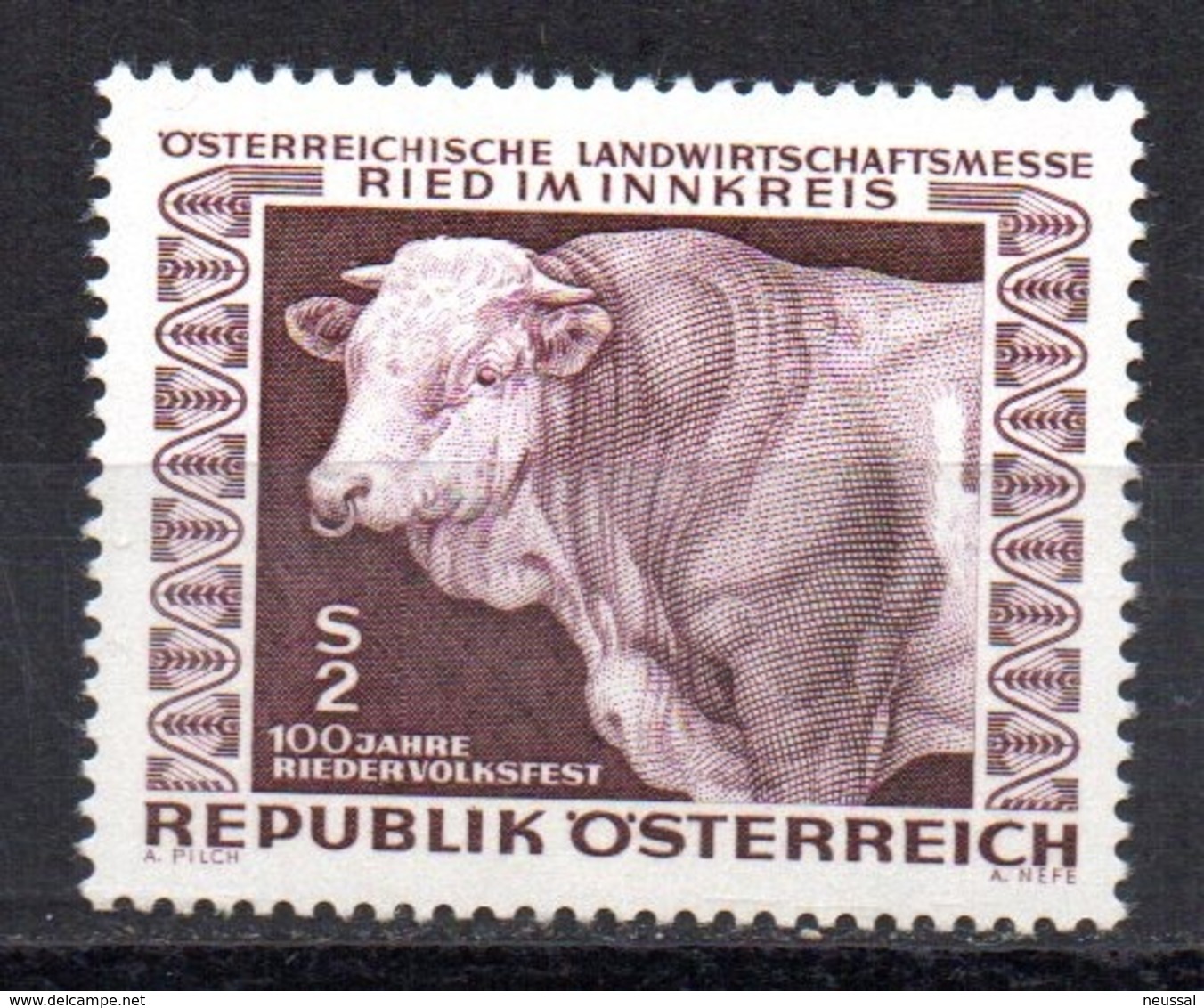 Sello  Nº 1077  Austria - Vacas