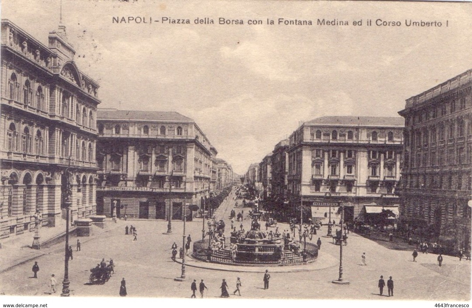 1921 Napolin Piazza Della Borsa Con Michetti 40c - Franc - Storia Postale