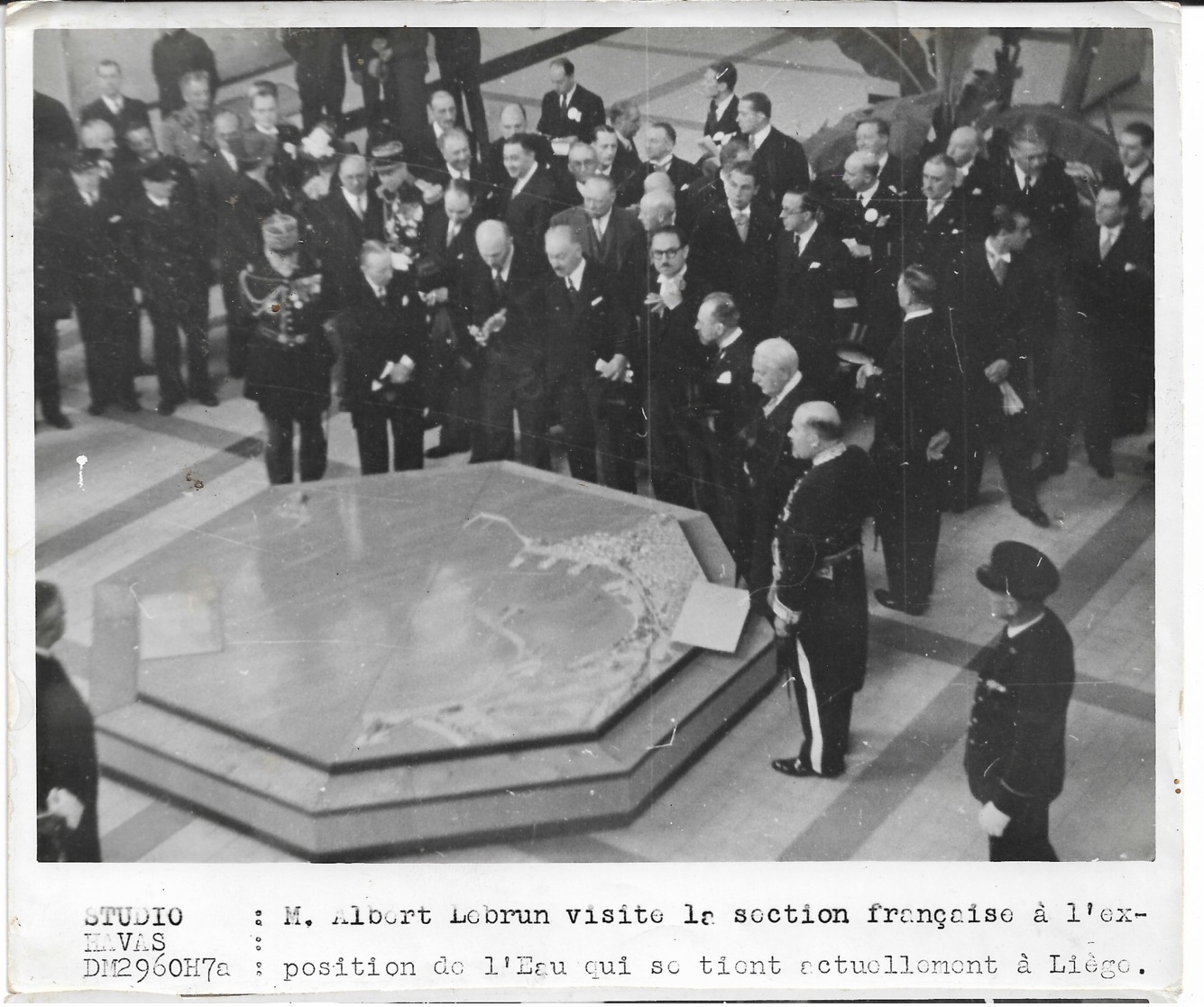 BELGIQUE   Albert Lebrun Exposition De L'eau à LIEGE  1939   Photo Studio HAVAS Cachet Au Dos   18x13cm - Identifizierten Personen