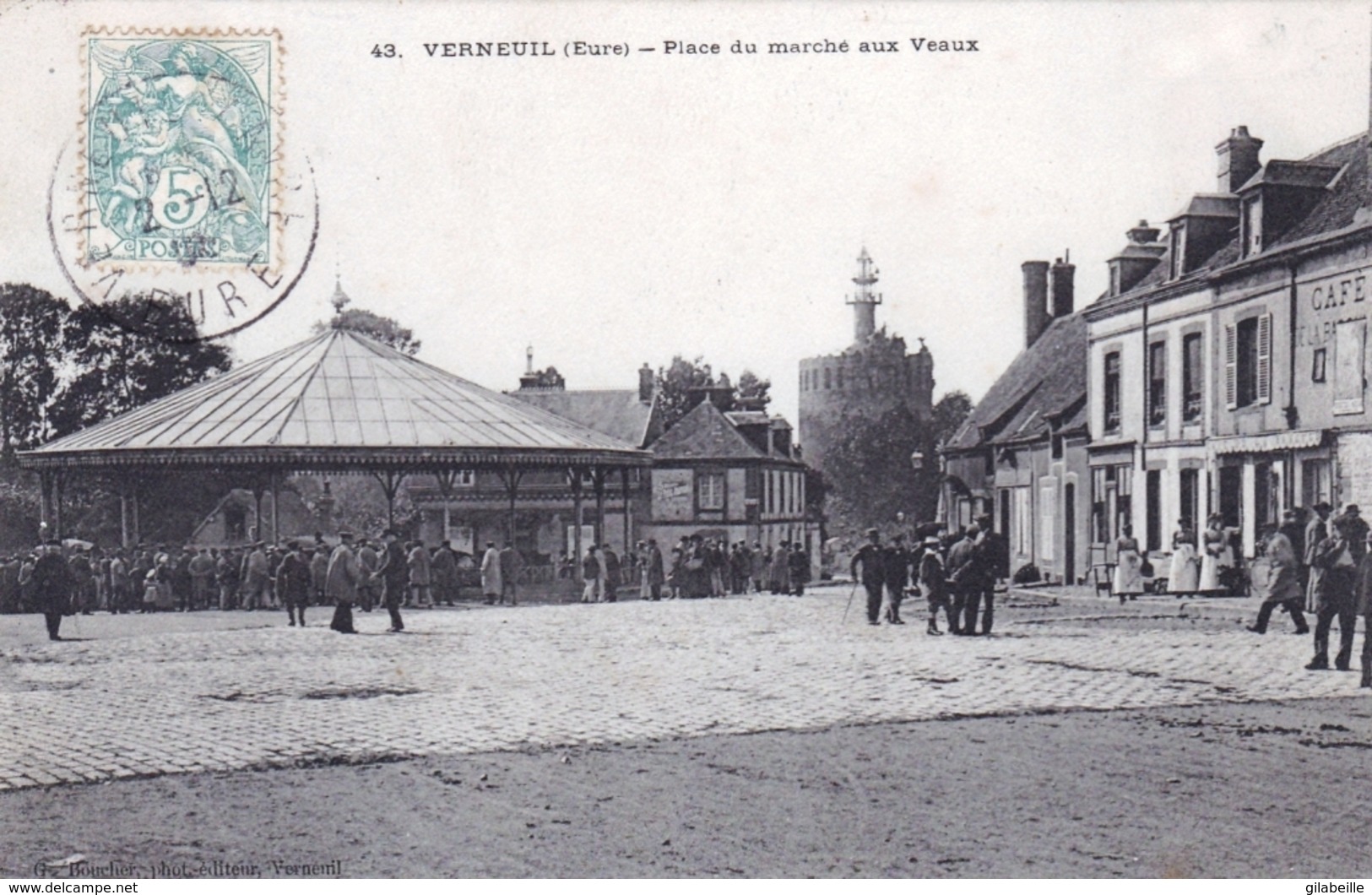 27 - Eure - VERNEUIL Sur AVRE - Place Du Marché Aux Veaux - Verneuil-sur-Avre