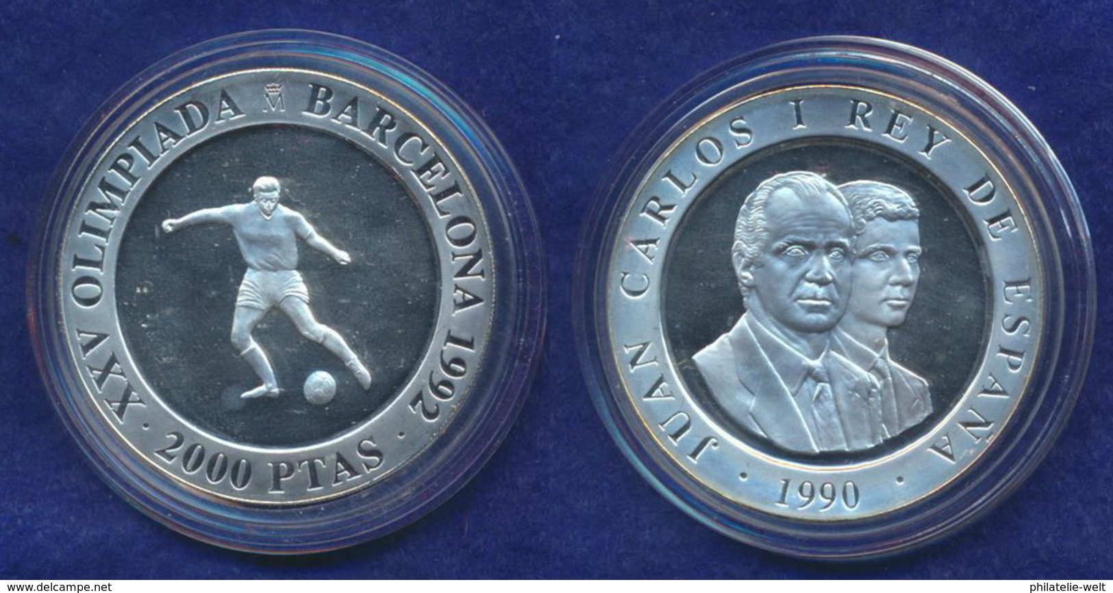 Spanien 2000 Pesetas 1992 Fußball Ag925 27g - 2 000 Pesetas