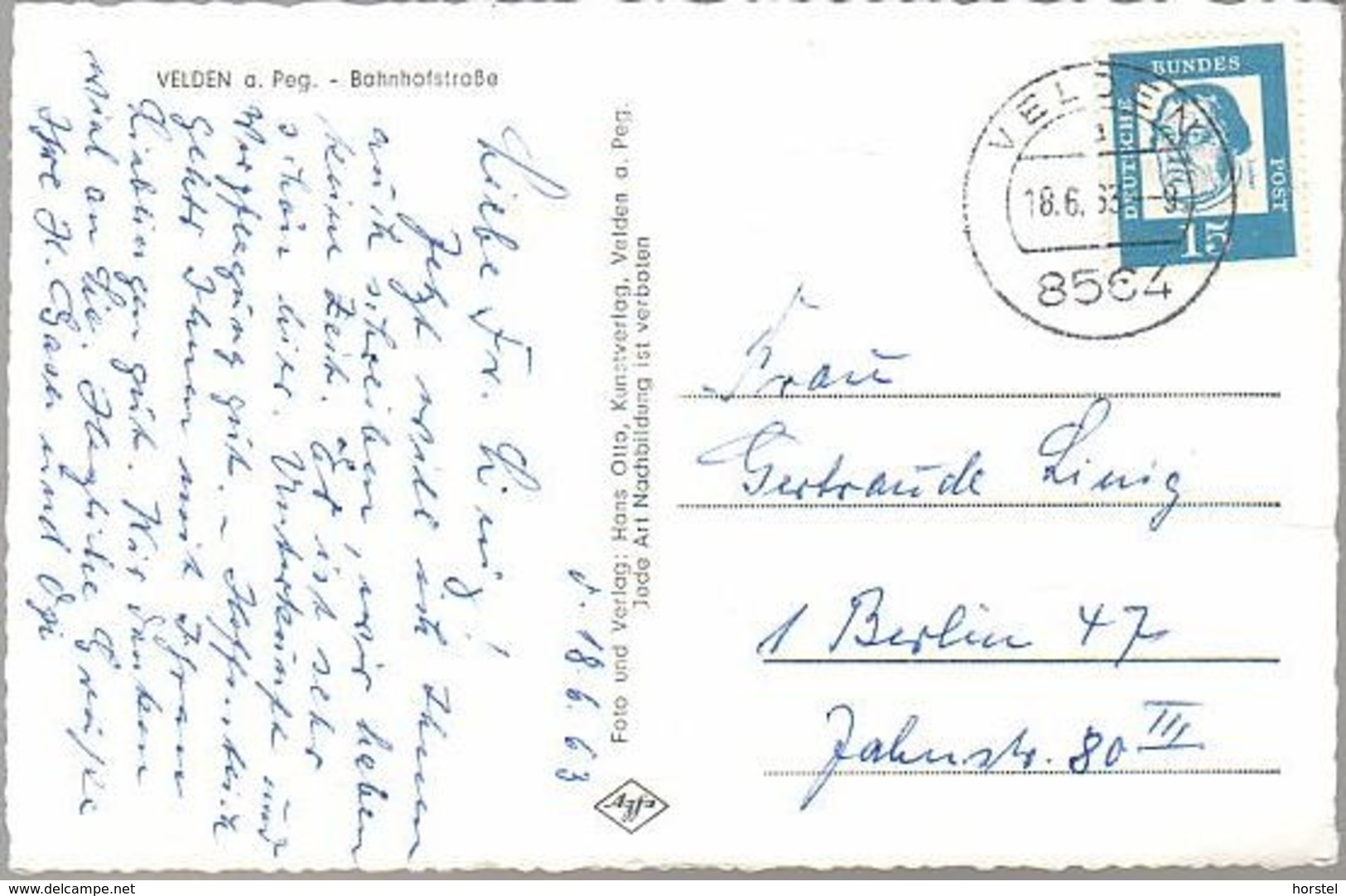 D-91235 Velden Im Pegnitztal (Fränkische Alb) - Bahnhofstraße - Gasthaus - Nice Stamp - Pegnitz