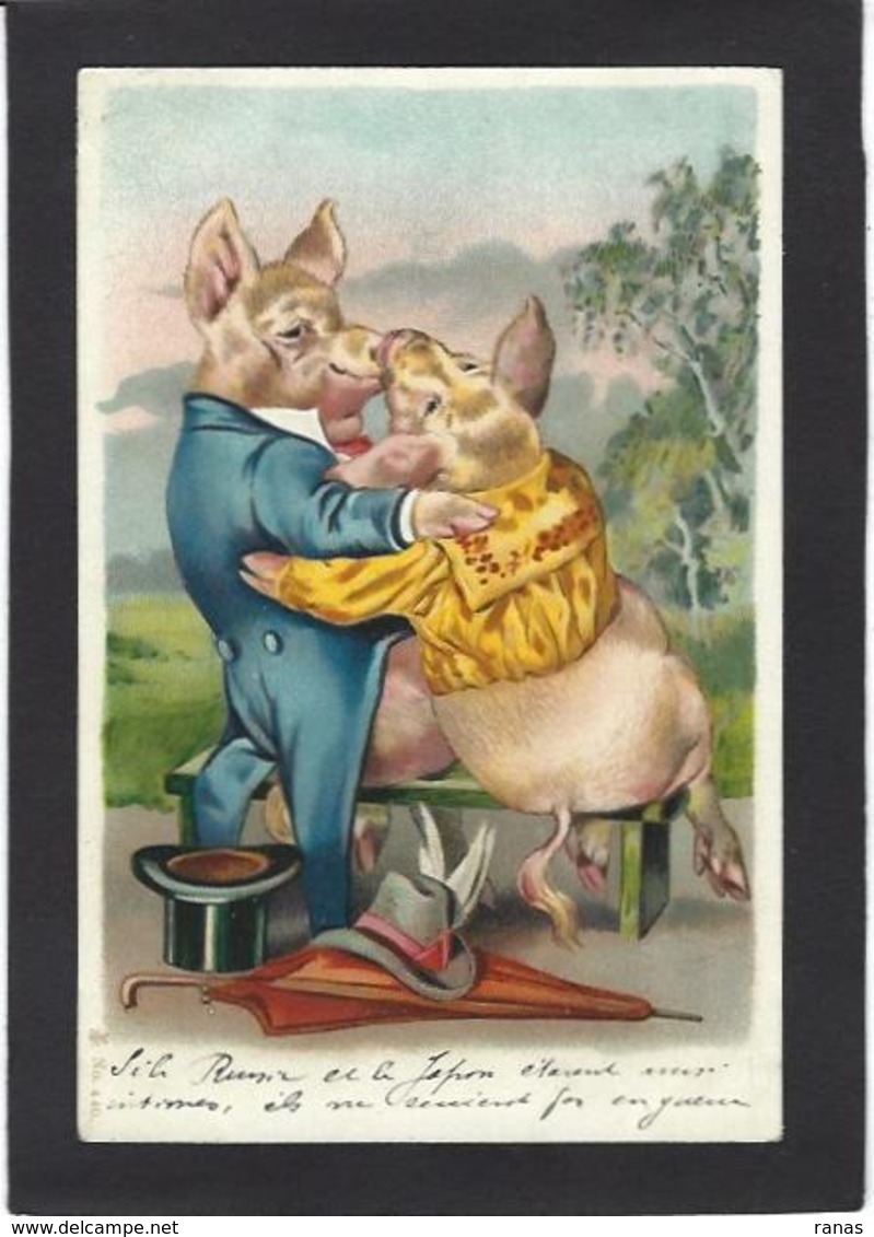 CPA Cochon Pig Position Humaine Non Circulé - Schweine