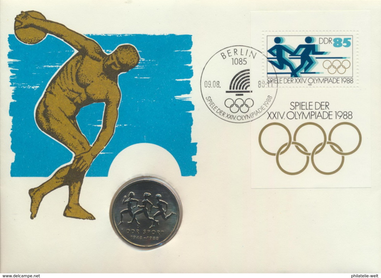 DDR Numisbrief 10 Mark 1988 Sport - Andere & Zonder Classificatie