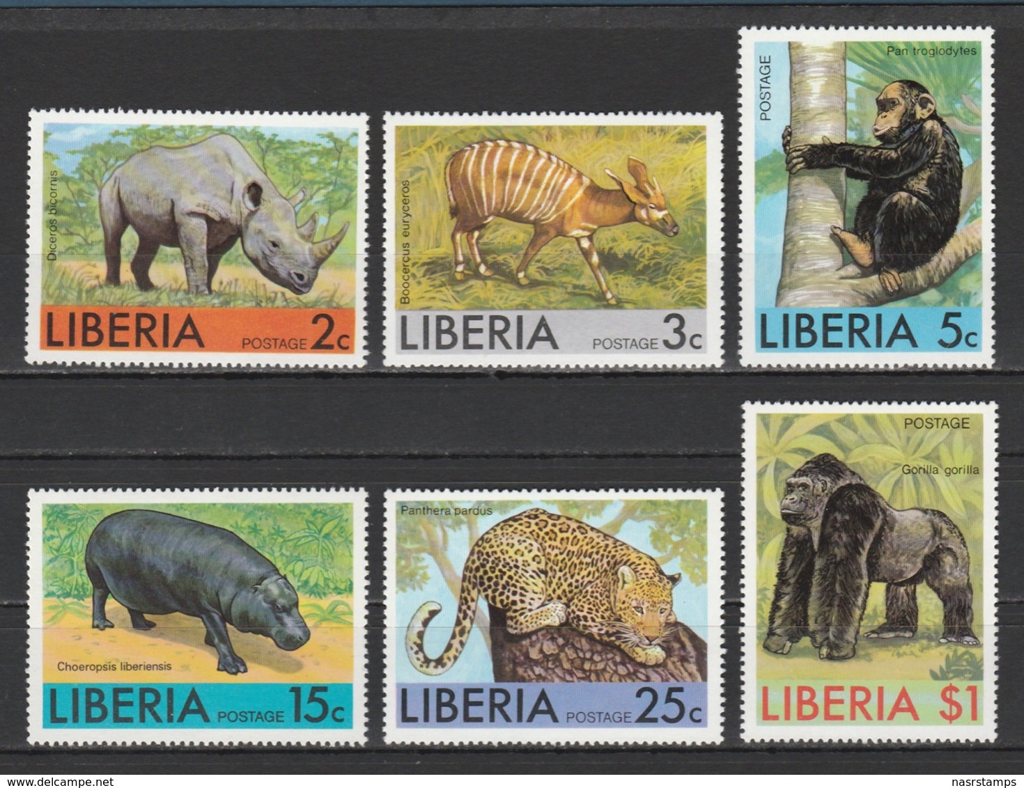 LIBERIA - 1976 - ( African Animals ) - Complete Set - MNH (**) - Liberia