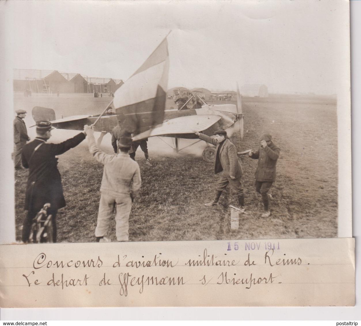 CONCOURS D'AVIATION MILITAIRE DE REIMS LE DÉPART WEYMANN S NIEUPORT  18*13CM Maurice-Louis BRANGER PARÍS (1874-1950) - Aviación