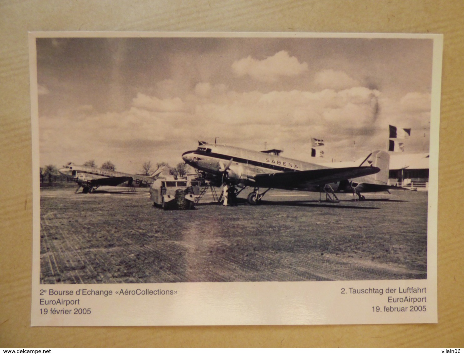 AEROPORT / AIRPORT / FLUGHAFEN   BALE MULHOUSE  DC 3 SABENA ET AIR FRANCE - Aerodromi