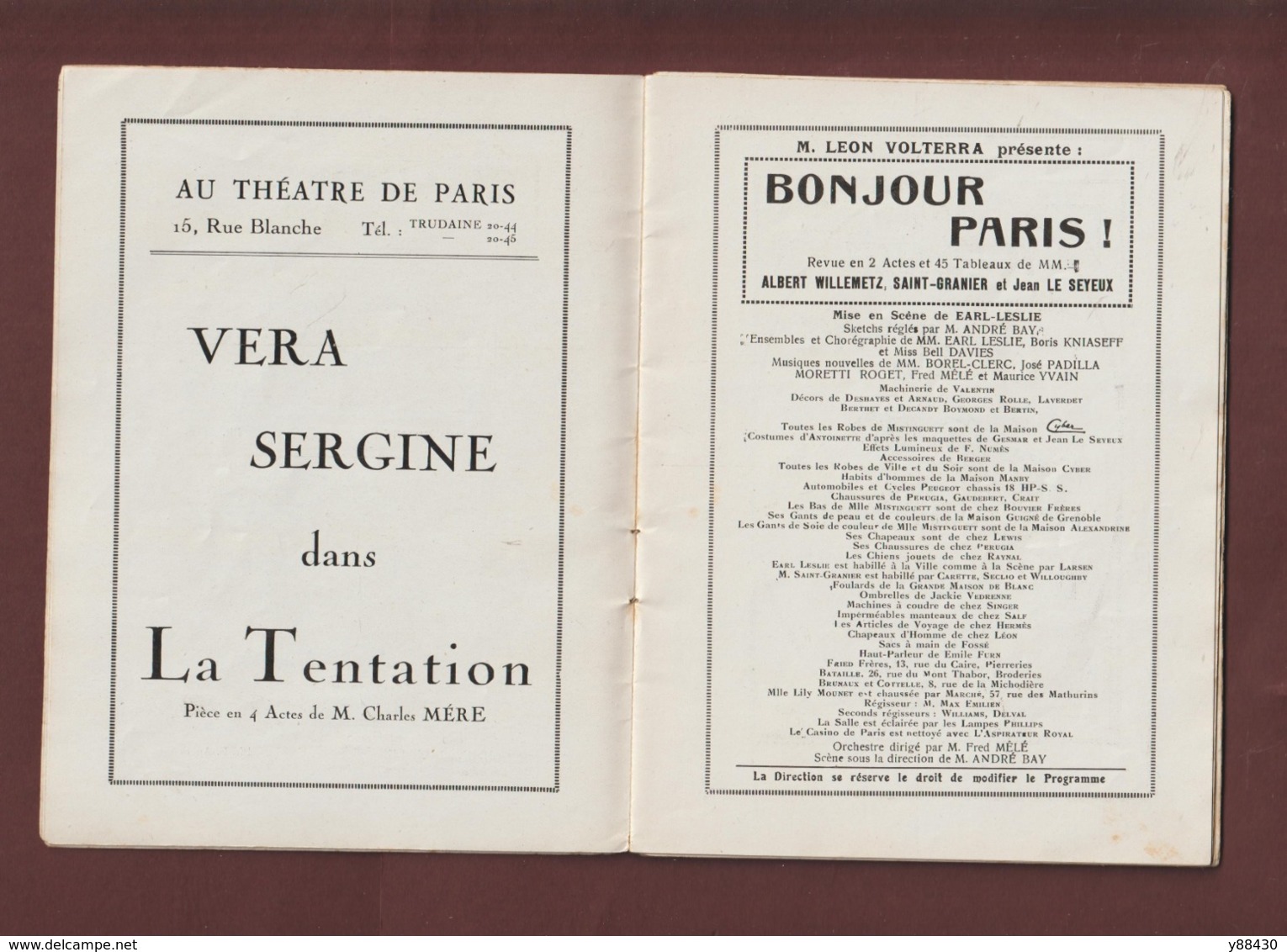 CASINO DE PARIS . Programme Revue saison 1924/1925 - Affiche de Charles Gesmar - Très belles PUB - 52 pages - 28 photos