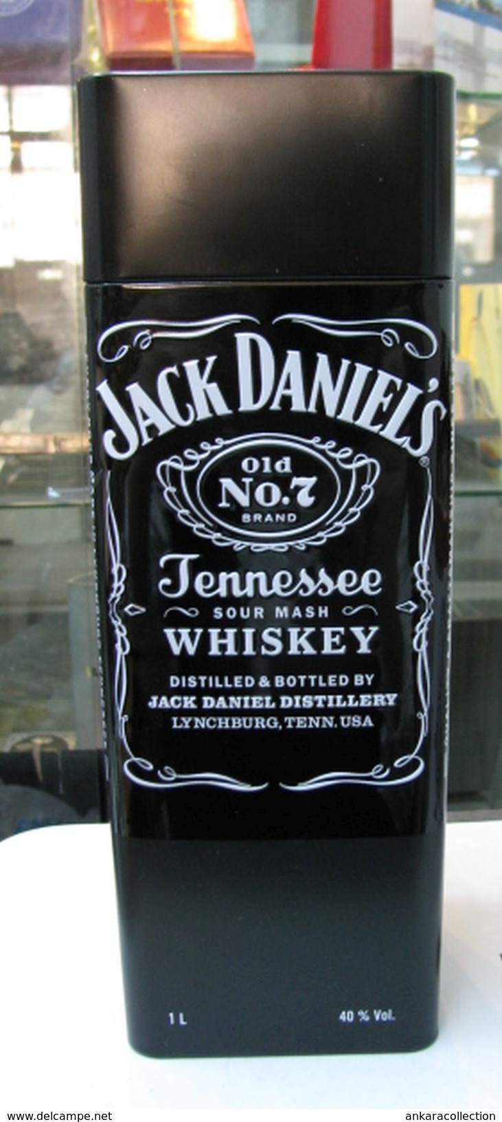 AC - JACK DANIEL'S OLD NO#7 BRAND TENNESSEE SOUR MASH WHISKEY EMPTY TIN BOX BLIK 1 L FROM TURKEY - Dosen