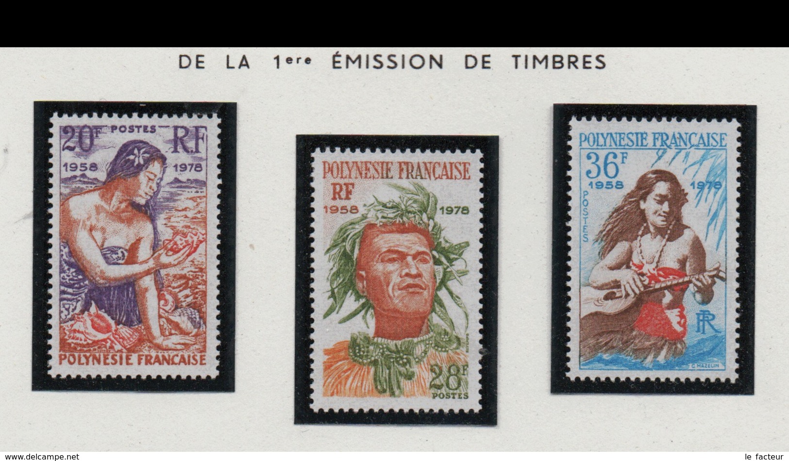 WP29  Polynésie°° 1978 121-122-123 Première émission De Timbres C:14.5 - Neufs