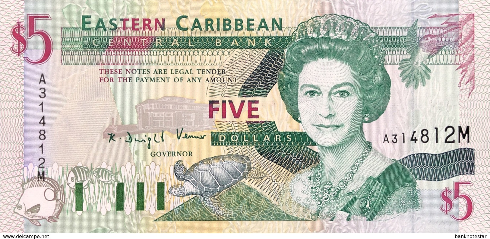 East Caribbean States 5 Dollars, P-31m (1994) - UNC - Montserrat Issue - Ostkaribik