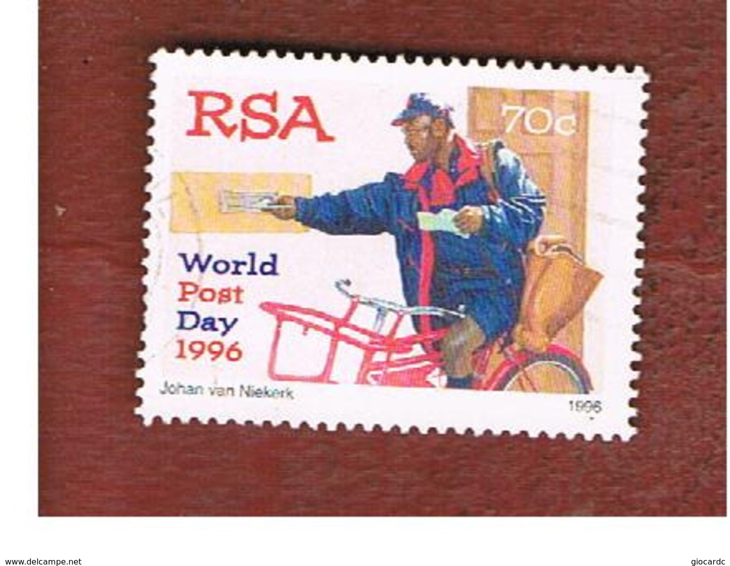 SUD AFRICA (SOUTH AFRICA) - SG 936 - 1996  WORLD POST DAY: POSTMAN   - USED - Usati