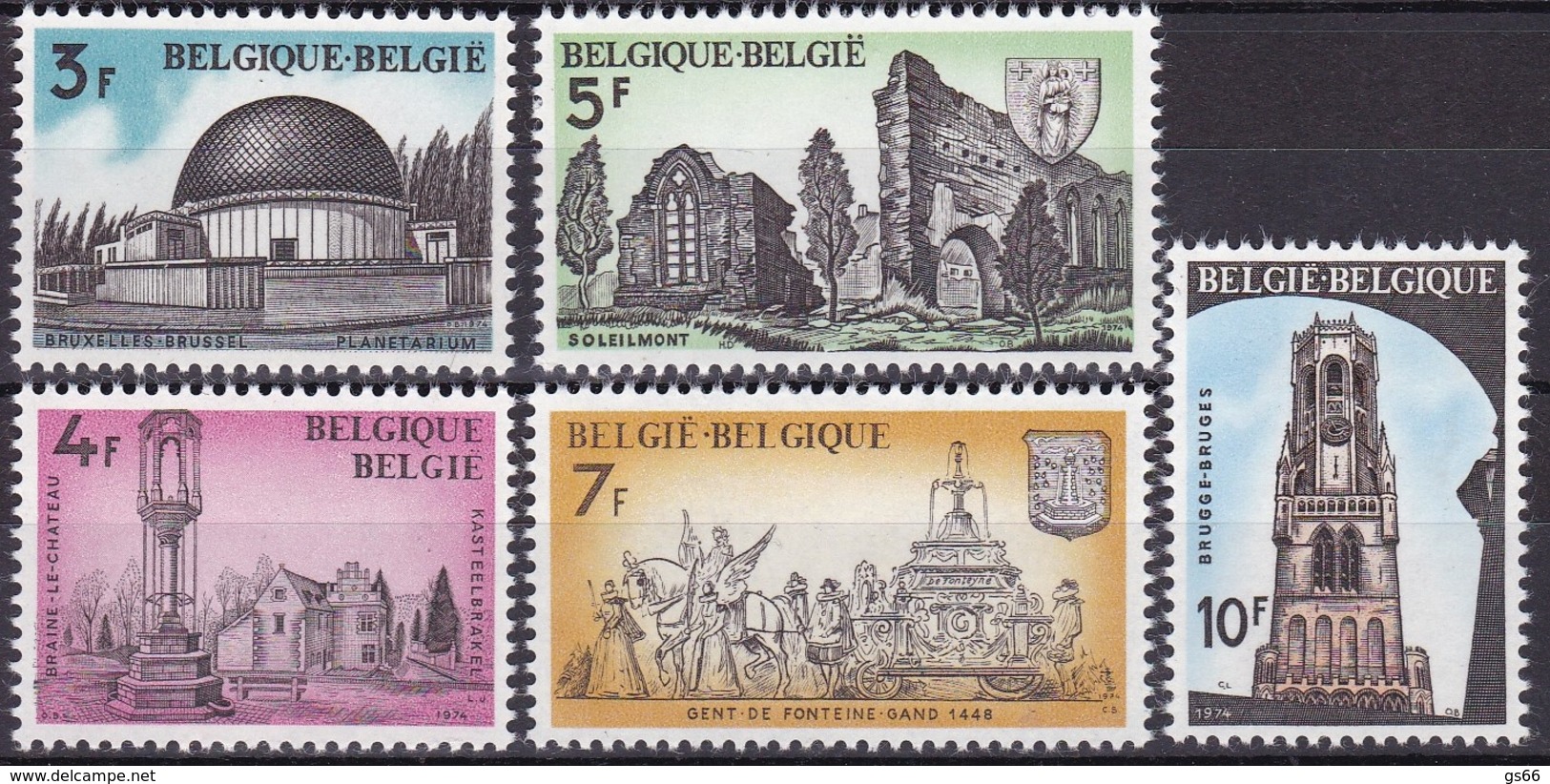 1974, Belgien, 1770/74,  MNH **,  Geschichte. - Nuovi