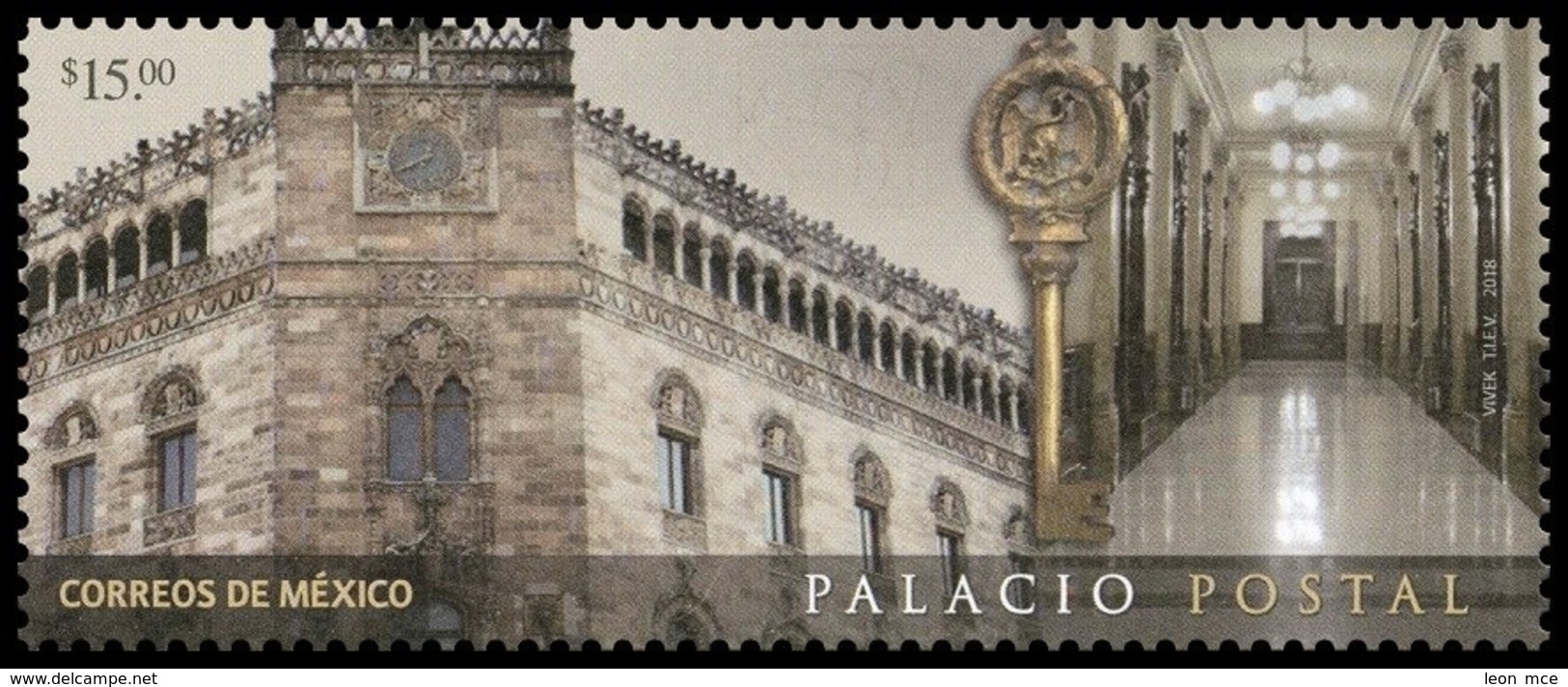 2018 MÉXICO PALACIO POSTAL, SELLO MNH, POSTAL PALACE,  ARCHITECTURE,  Communications, Institutions - Mexico