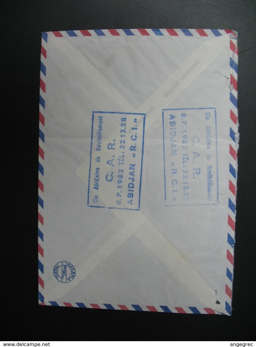 Côte D'Ivoire Abidjan Aviation Lettre Recommandée N°  320  - 1974  Pour Sté Générale  En France  Bd Haussmann Paris - Côte D'Ivoire (1960-...)