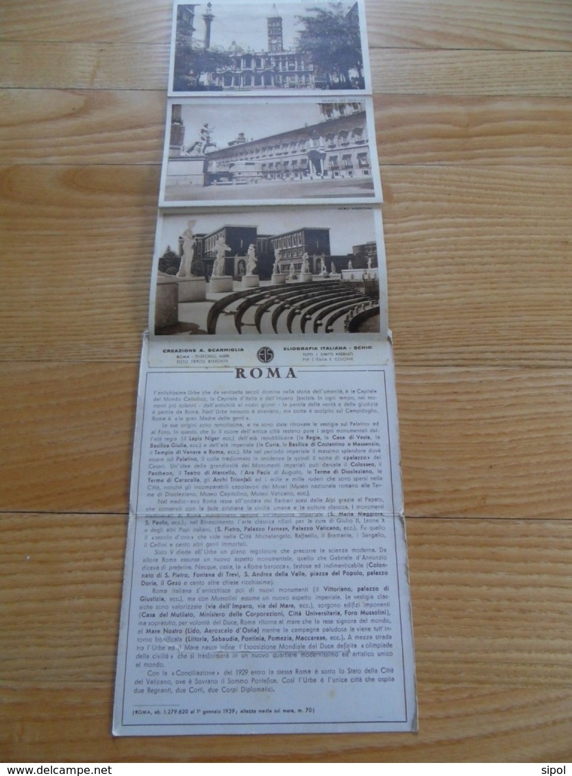 Dépliant De 9 Vues De Rome Recto & Verso Sépia BE - Collections & Lots