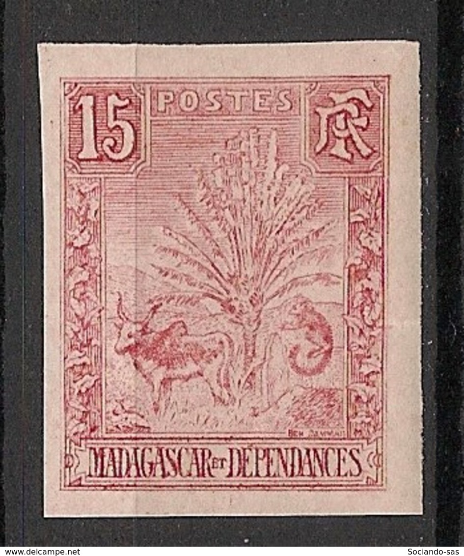 Madagascar - 1903 - N°Yv. 68b - Zébu 15c Rose - Non Dentelé / Imperf. - Neuf Luxe** / MNH / Postfrisch - Neufs