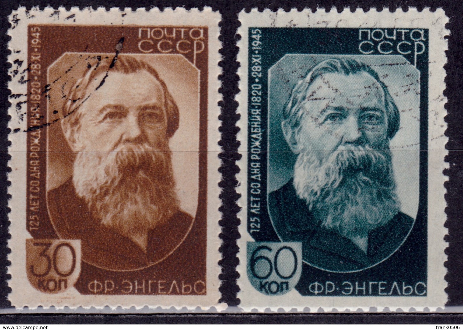 Russia, 1945, Friedrich Engels, Sc#1013-1014, Used - Used Stamps