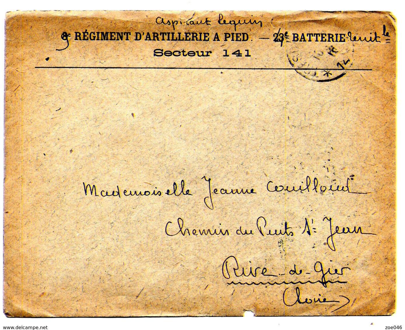 Lettre En Franchise Militaire  SECTEUR 141 Avec Tampon D'arrivée Au Dos  Du12/02/1918 - Guerre De 1914-18