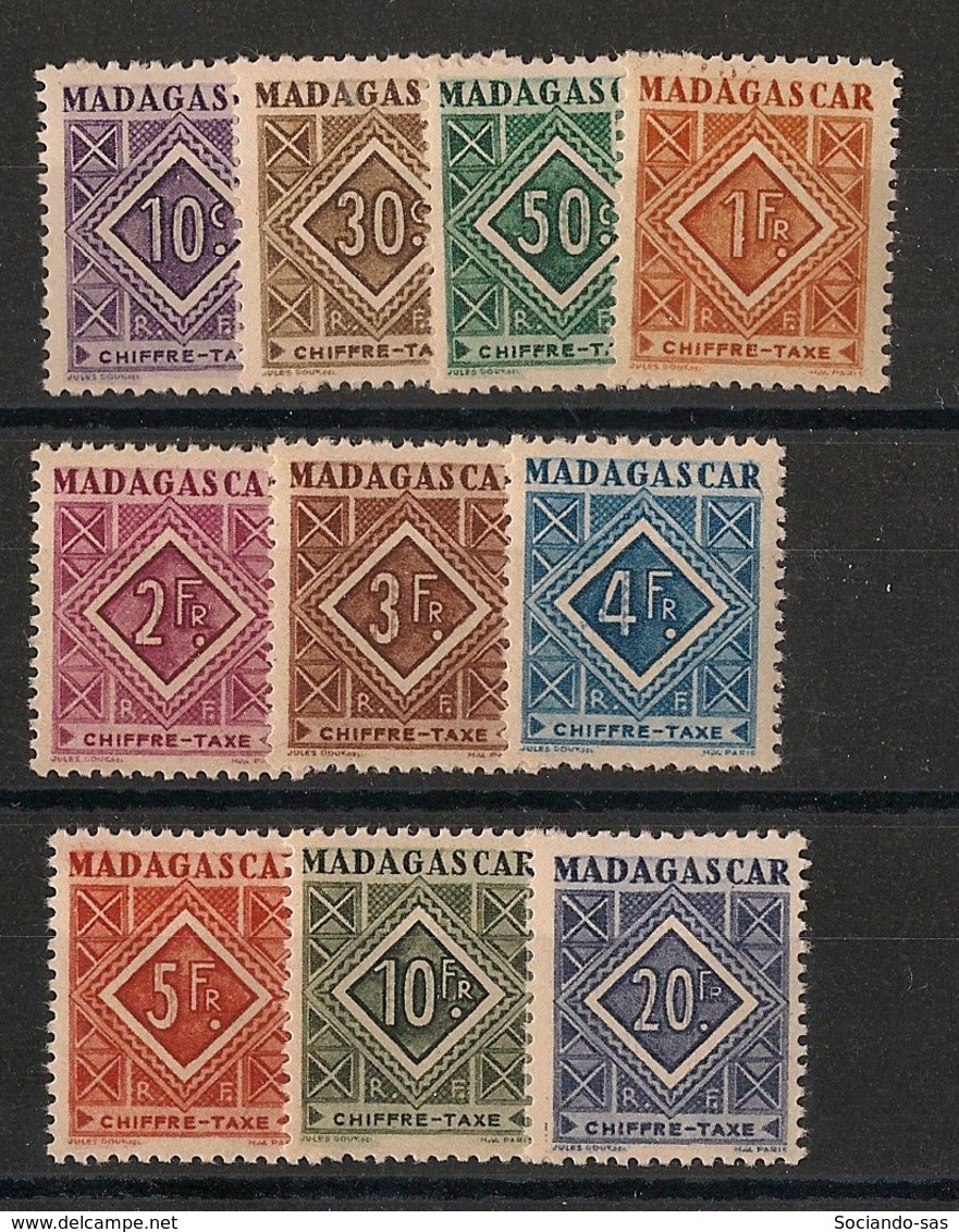 Madagascar - 1947 - Taxe TT N°Yv. 31 à 40 - Série Complète - Neuf * / MH VF - Strafport