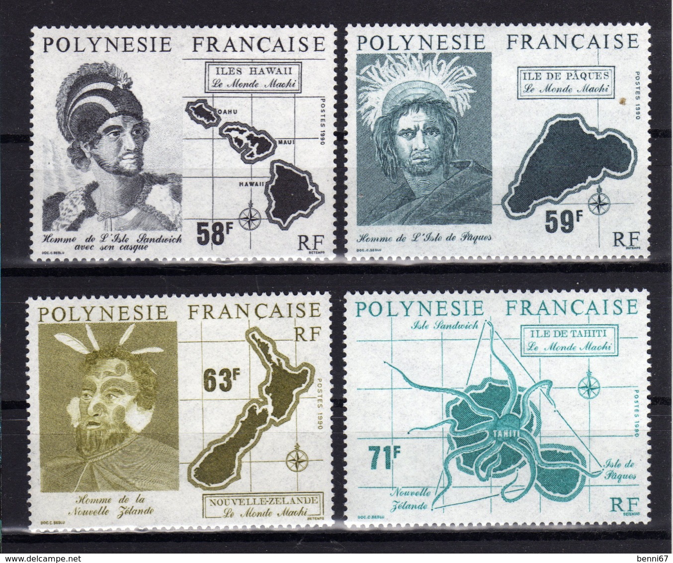 POLYNESIE Polynesia 1999 Le Monde Maohi Yv 354/357 MNH ** - Neufs