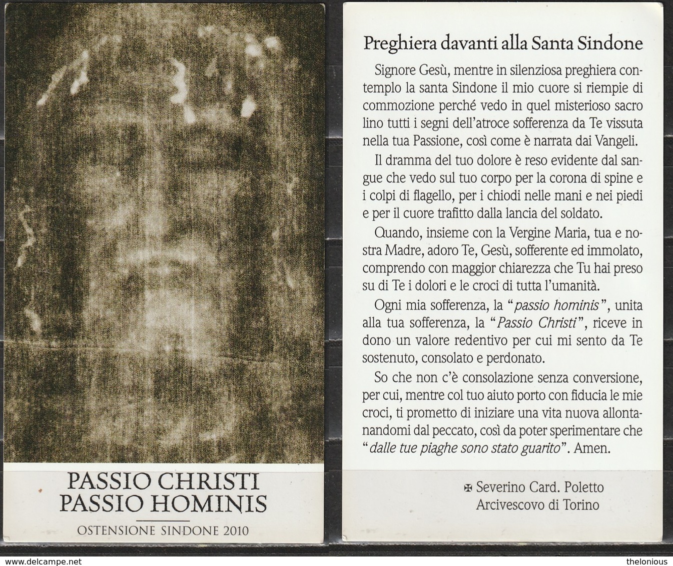 # Santino - PASSIO CHRISTI PASSIO HOMINIS - OSTENSIONE SINDENE 2010 - Santini