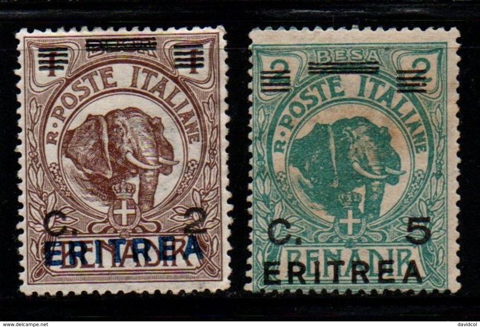 S211.-. ERITREA - 1922 - SC#: 58,59 - MINT - OVERPRINTED / SURCHARGED - Eritrea