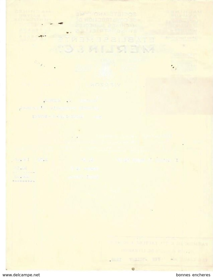 1938  ENTREPRISE HISTORIQUE !! MACHINES A BATTRE MACHINES A VAPEUR MERLIN à Vierzon Pour REMOND LAITERIE D AGRAMONT - 1900 – 1949