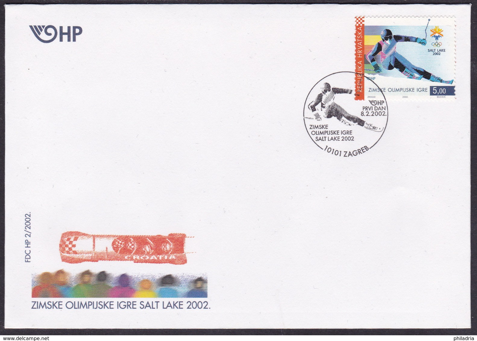 Croatia, Salt Lake City Winter Olympics, 2002, FDC - Inverno2002: Salt Lake City