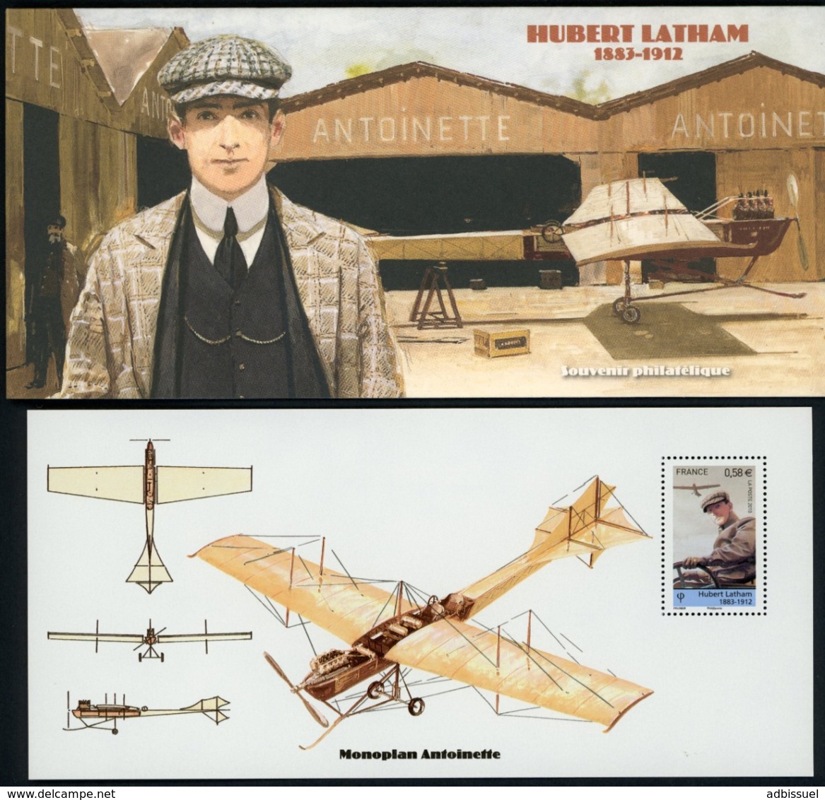 2010 BLOC SOUVENIR N°50 / PIONNIERS DE L'AVIATION / HUBERT LATHAM 1883-1912 / ** MNH. TB - Souvenir Blocks & Sheetlets