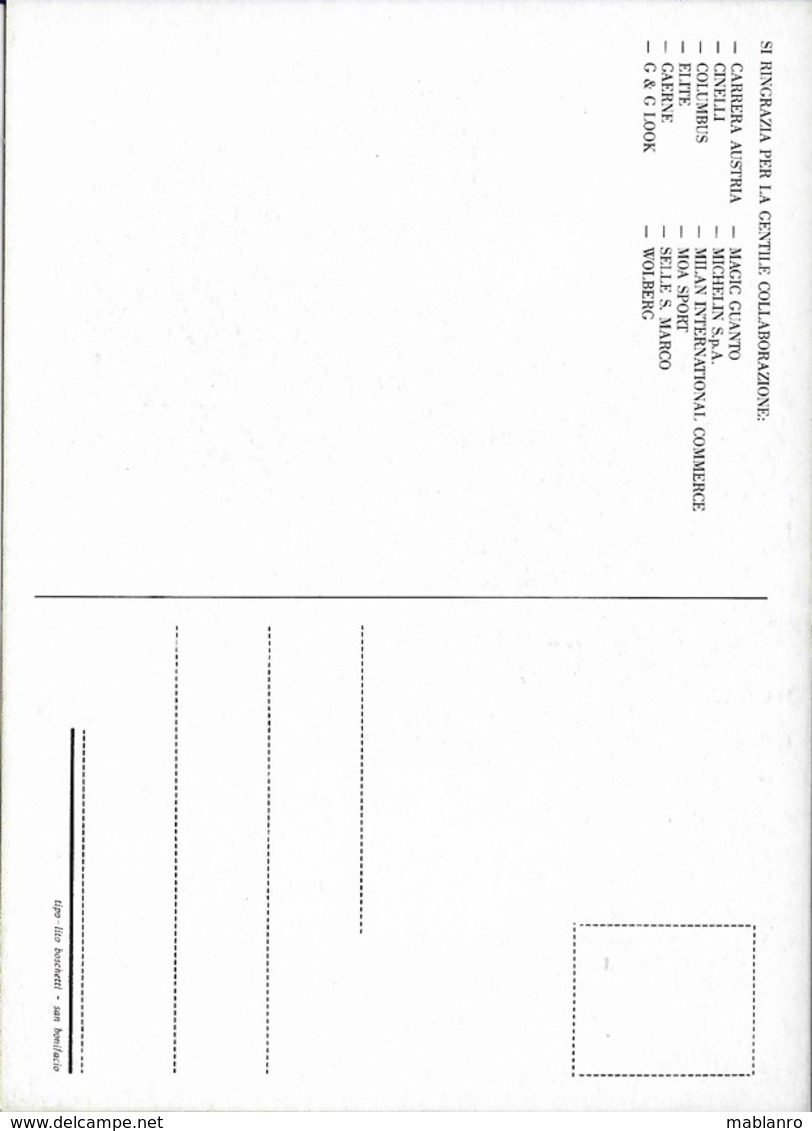 CARTE CYCLISME GUIDO BONTEMPI SIGNEE TEAM CARRERA 1991 - Cyclisme