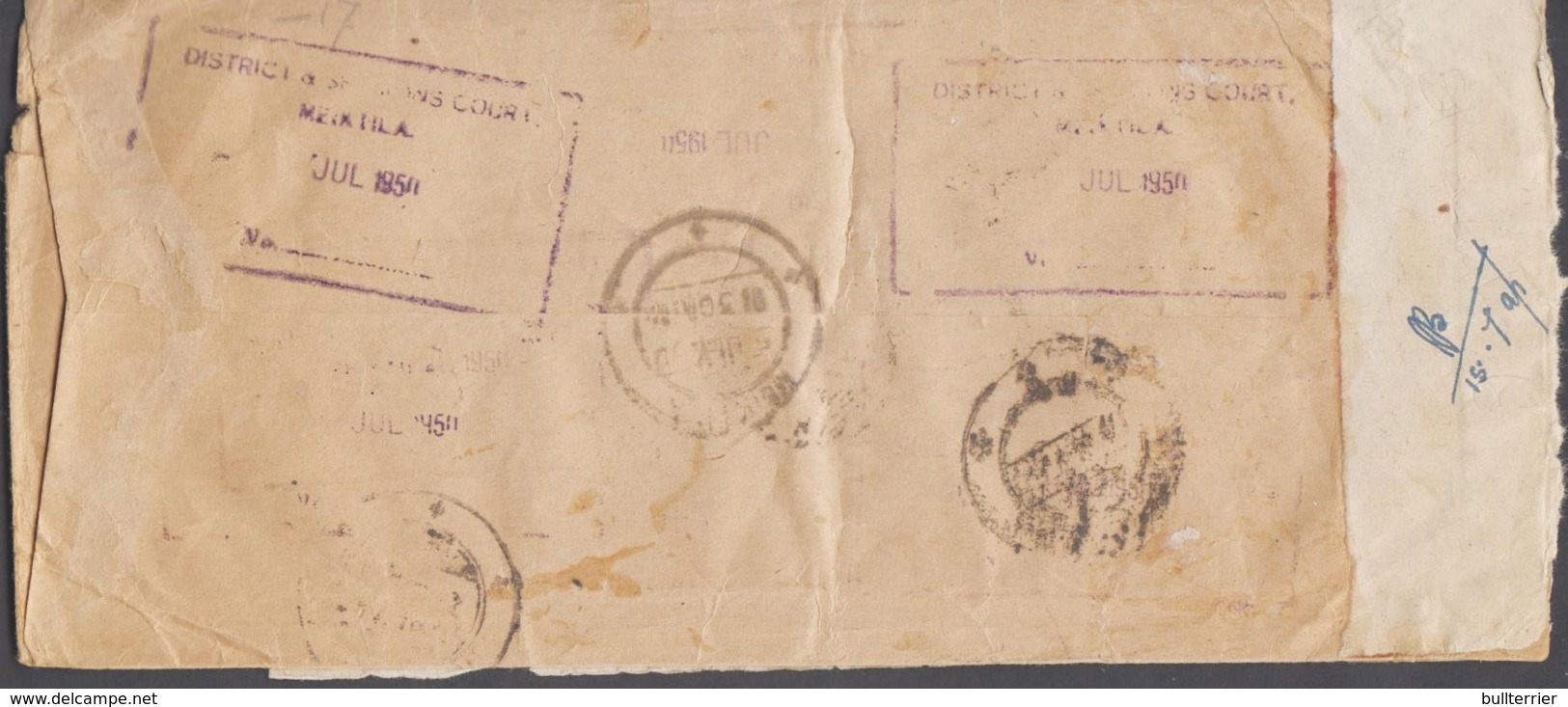 BURMA/MYANMAR  - 1950 -  RE USED ENVELOPE MEIKTILA TO RANGOON - Myanmar (Birmanie 1948-...)