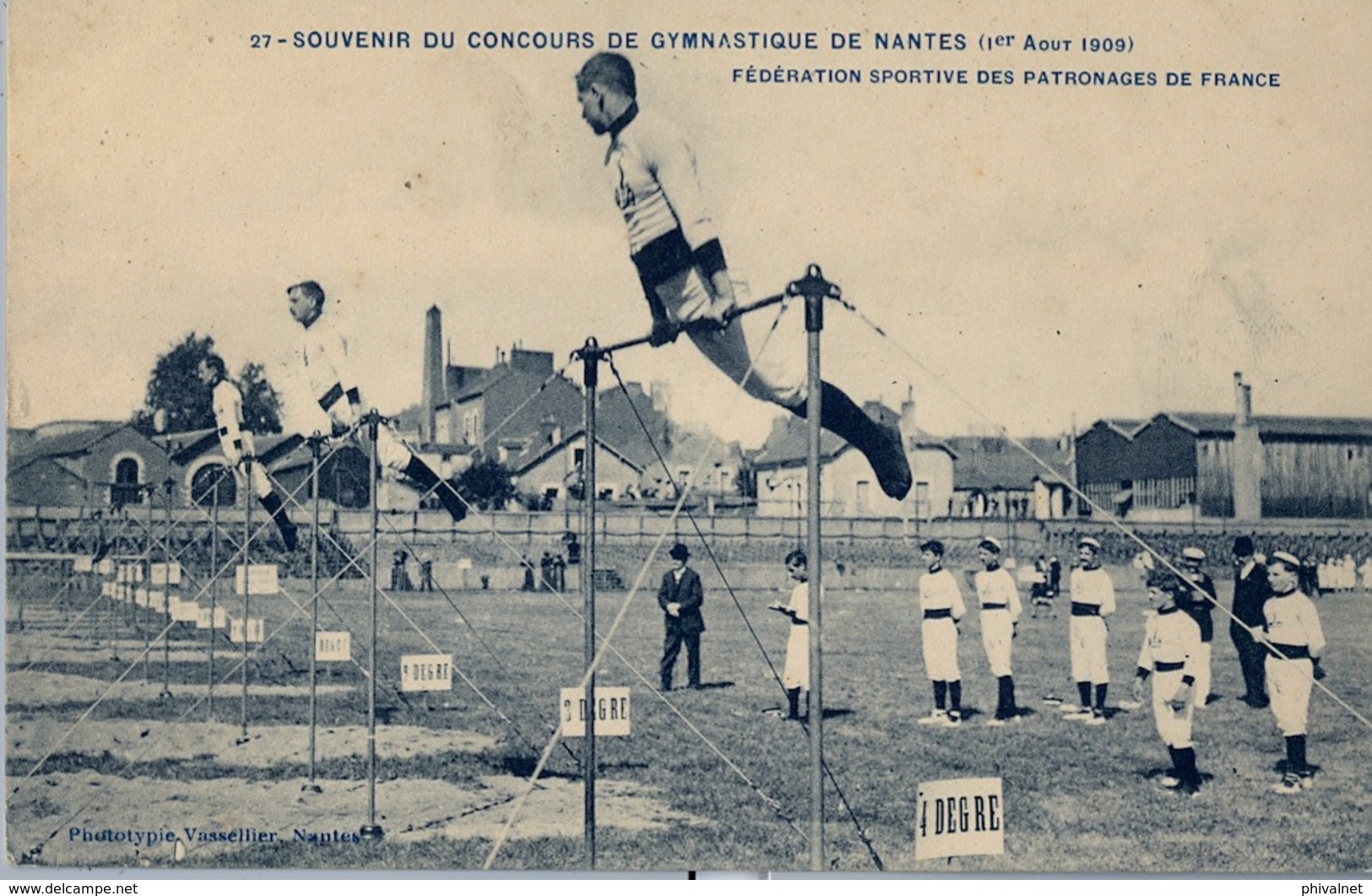 1909 FRANCIA - NANTES, TARJETA POSTAL SIN CIRCULAR , SOUVENIR DU CONCOURS DE GYMNASTIQUE , FED. SPORTIVE DES PATRONAGES - Gymnastik