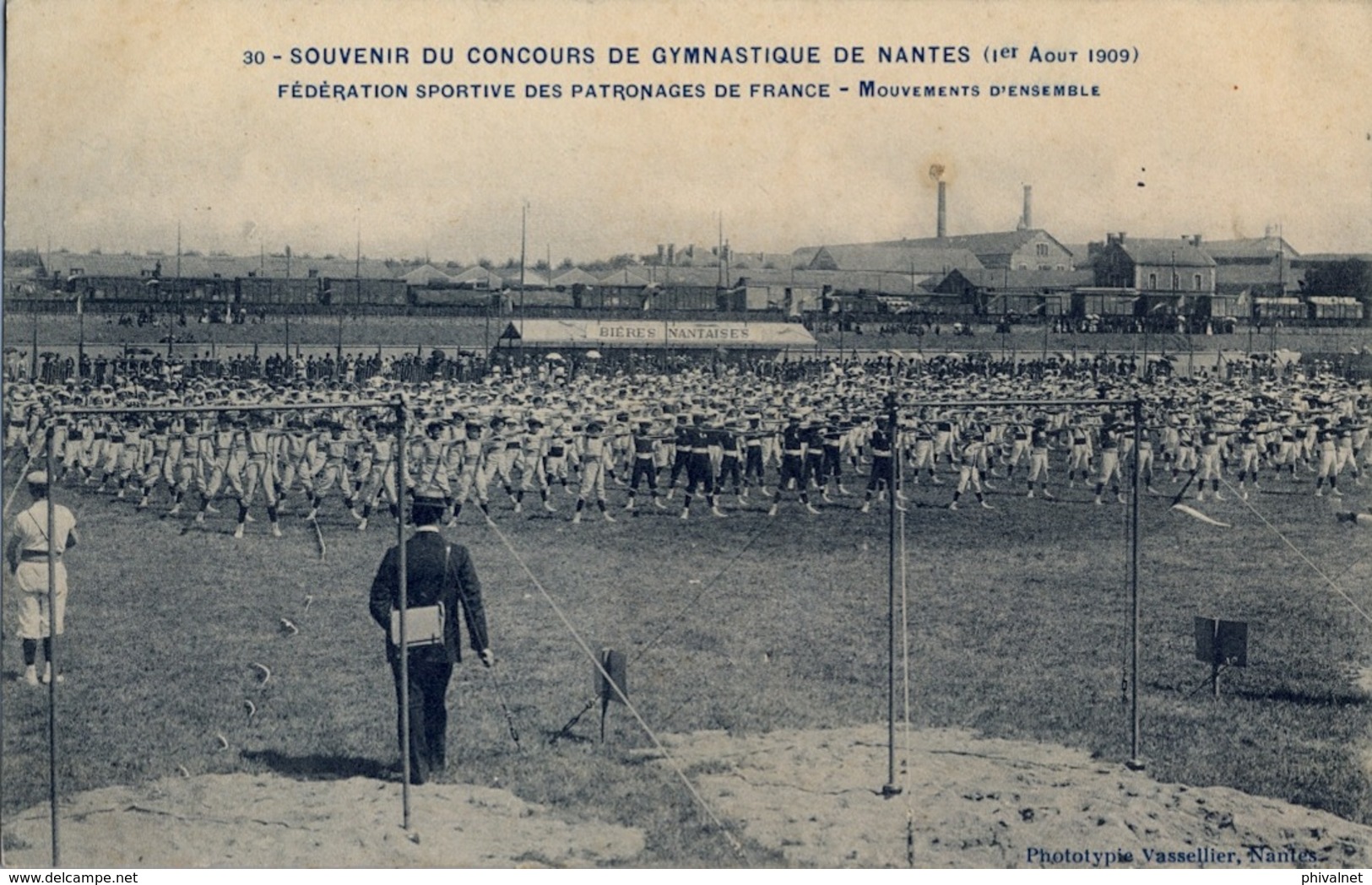 1909 FRANCIA - NANTES, T.P. SIN CIRCULAR , CONCOURS DE GYMNASTIQUE , FED. SPORTIVE DES PATRONAGES, MOUVEMENTS D'ENSEMBLE - Gymnastik