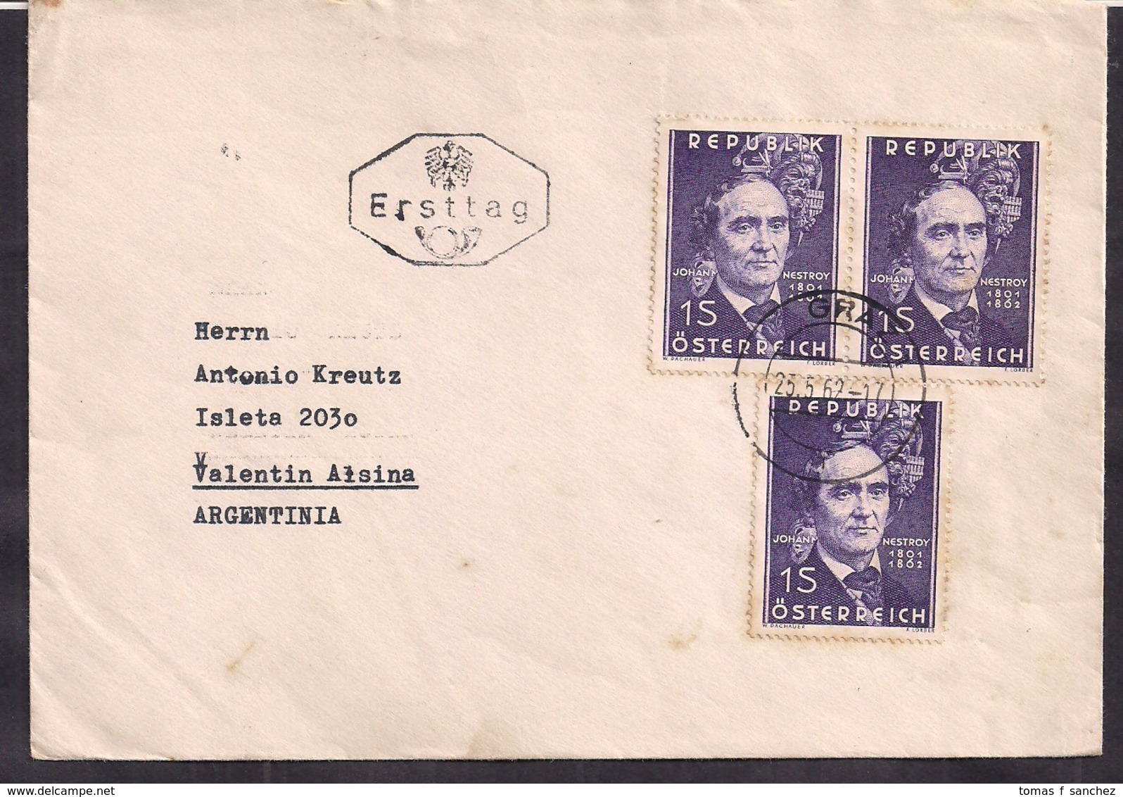 Österreich - 1962 - Brief - Argentinien - Briefe U. Dokumente