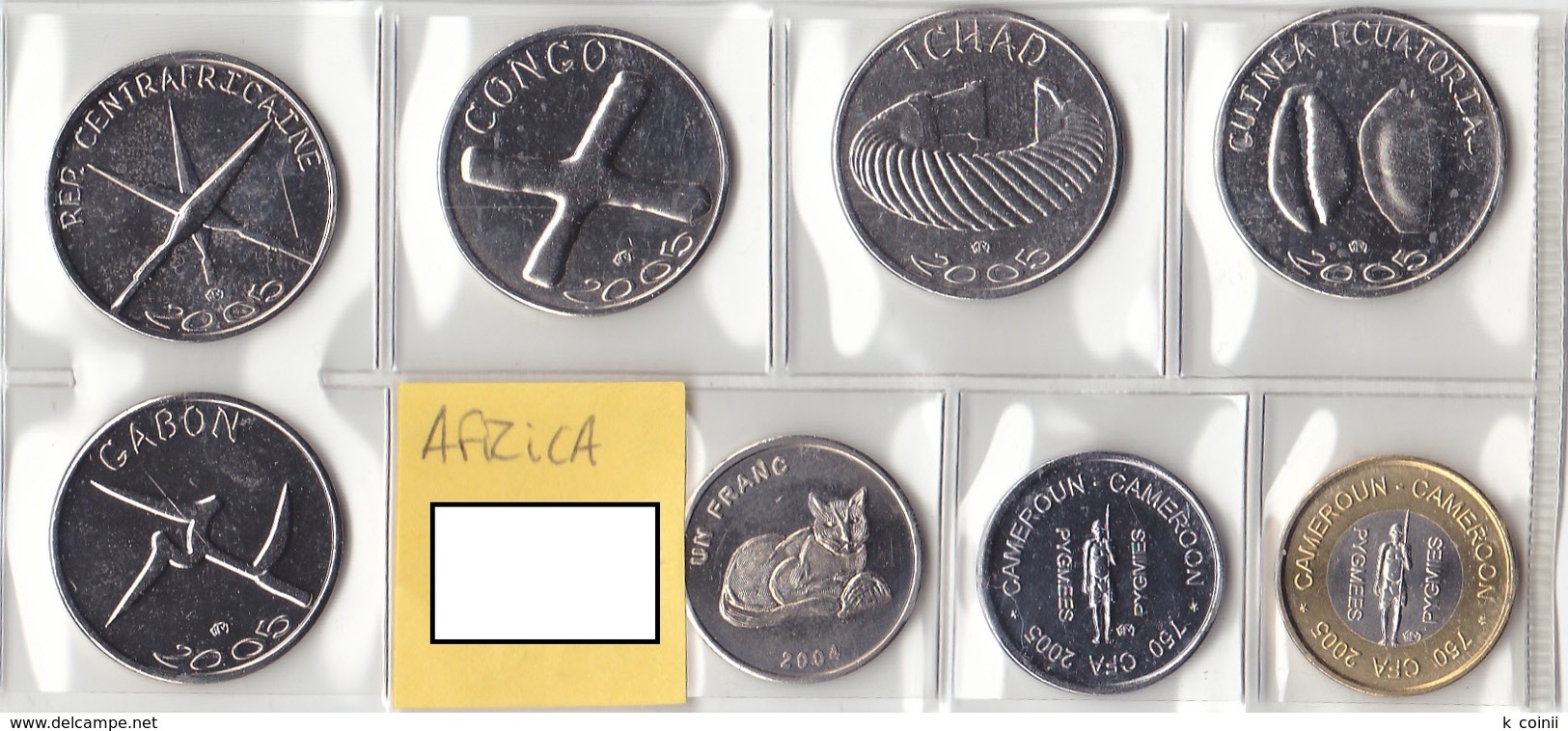 Africa - Set Of 8 Coins Congo Chad Central Africa Republic Equatorial Guinea Cameroon Gabon - Autres – Afrique
