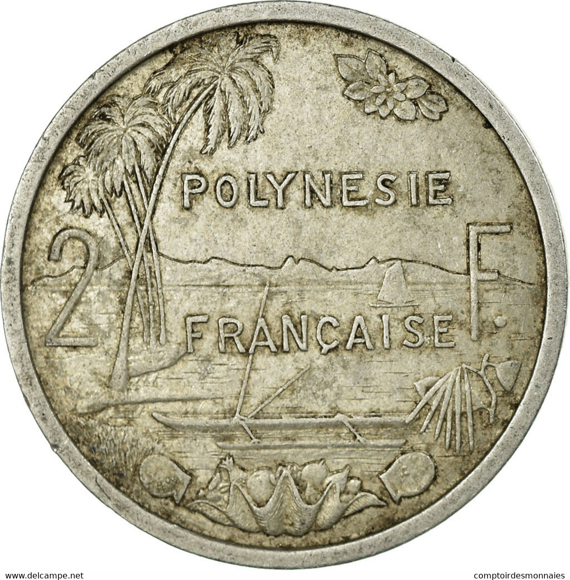 Monnaie, French Polynesia, 2 Francs, 1965, TB+, Aluminium, KM:3 - French Polynesia