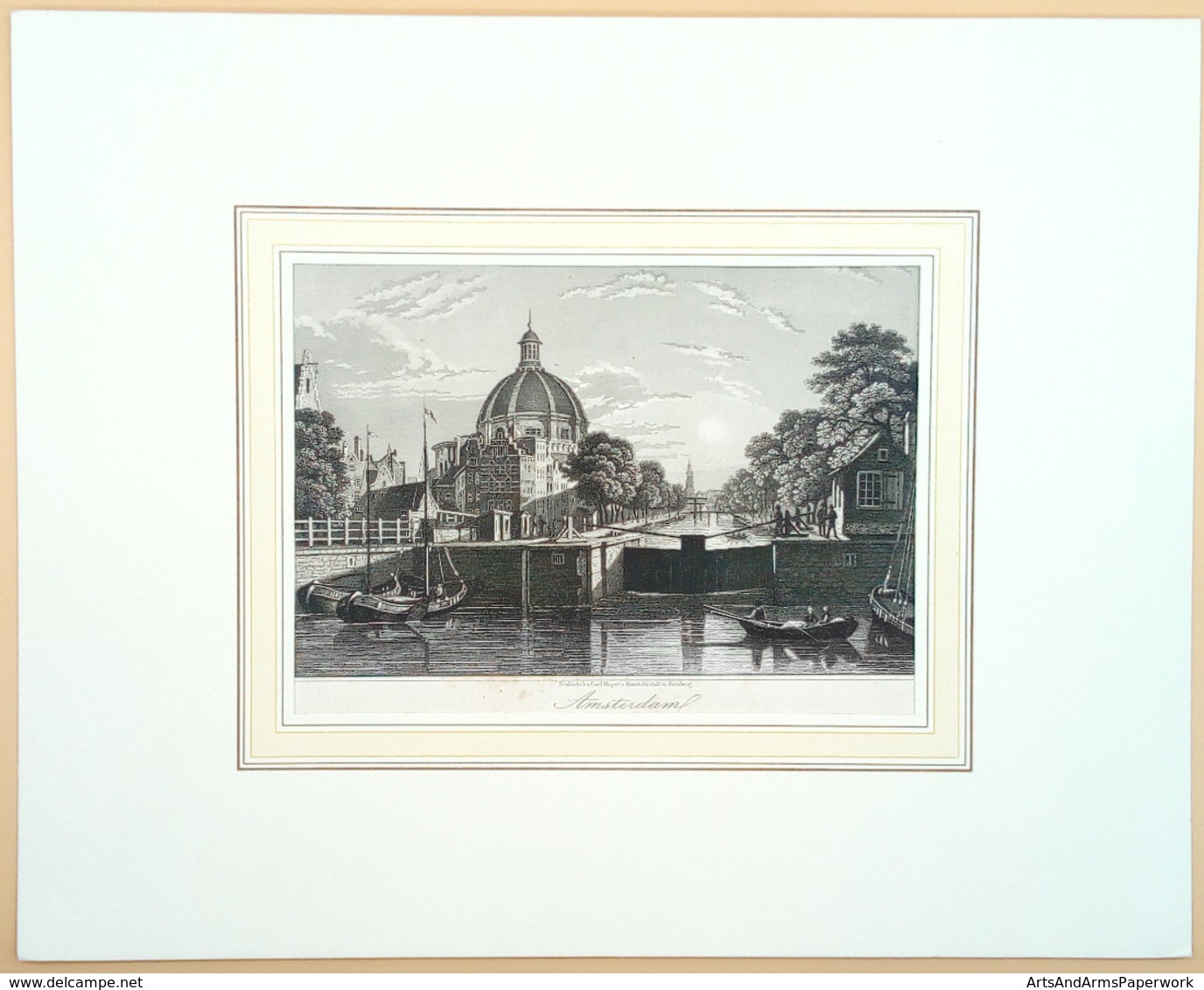 Amsterdam Singelkanaal & Lutherse Kerk, 1853 - Art