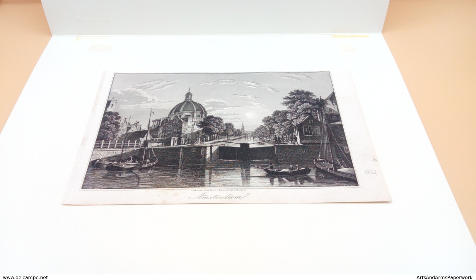 Amsterdam Singelkanaal & Lutherse Kerk, 1853 - Arte