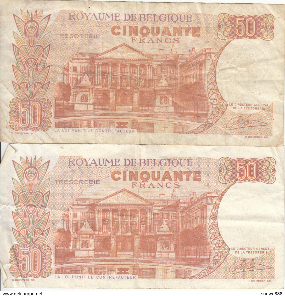 Belgique - Lot 2 Billet 50 Francs Frank (Baudouin Fabiola 1966) (6) - Autres & Non Classés