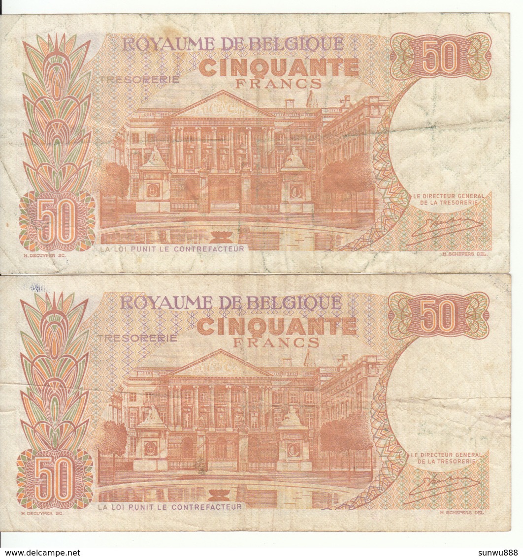 Belgique - Lot 2 Billet 50 Francs Frank (Baudouin Fabiola 1966) (11) - Altri & Non Classificati