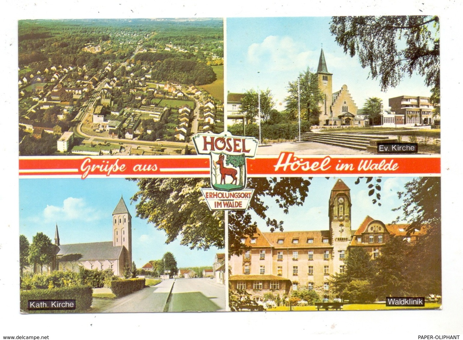 4030 RATINGEN - HÖSEL, Grüsse Aus.., Luftansicht, Kirchen, Waldklinik, Stadtwappen - Ratingen